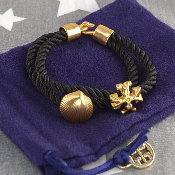 Tory Burch Shell Rope Bracelet in Tory Gold / Black (Brand New) - Picture 6 of 6